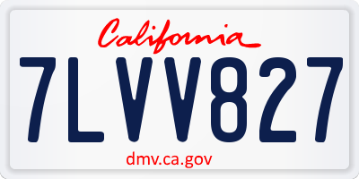CA license plate 7LVV827