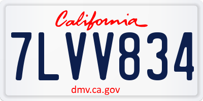CA license plate 7LVV834