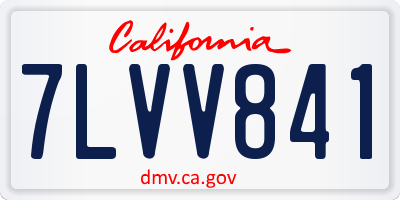 CA license plate 7LVV841