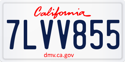 CA license plate 7LVV855