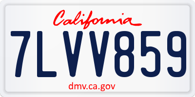 CA license plate 7LVV859