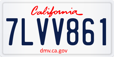 CA license plate 7LVV861