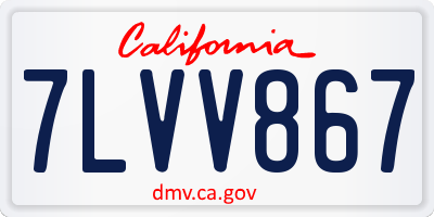 CA license plate 7LVV867