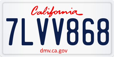 CA license plate 7LVV868