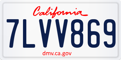 CA license plate 7LVV869