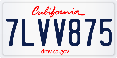 CA license plate 7LVV875