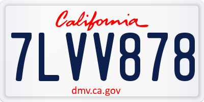 CA license plate 7LVV878