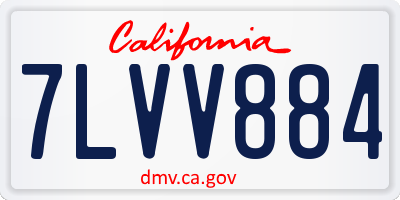 CA license plate 7LVV884