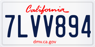 CA license plate 7LVV894