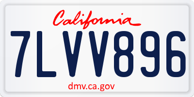 CA license plate 7LVV896