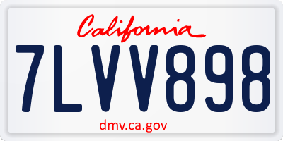 CA license plate 7LVV898