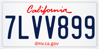 CA license plate 7LVV899