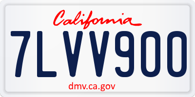 CA license plate 7LVV900