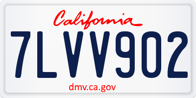 CA license plate 7LVV902