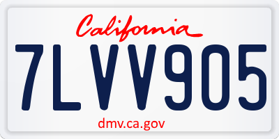 CA license plate 7LVV905