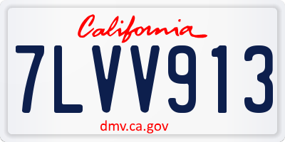 CA license plate 7LVV913