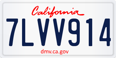 CA license plate 7LVV914