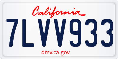 CA license plate 7LVV933