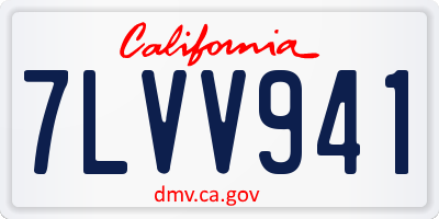 CA license plate 7LVV941