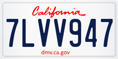 CA license plate 7LVV947