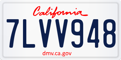 CA license plate 7LVV948