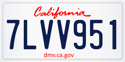 CA license plate 7LVV951