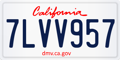 CA license plate 7LVV957