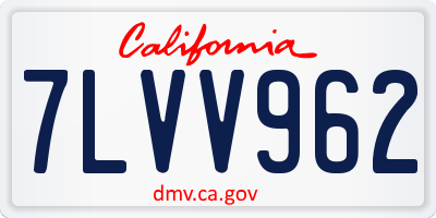 CA license plate 7LVV962