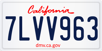 CA license plate 7LVV963