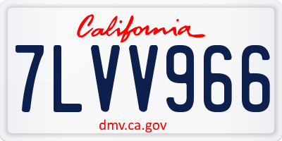 CA license plate 7LVV966