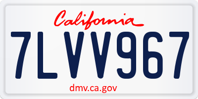 CA license plate 7LVV967