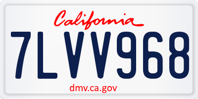 CA license plate 7LVV968