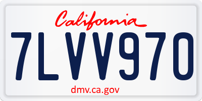 CA license plate 7LVV970