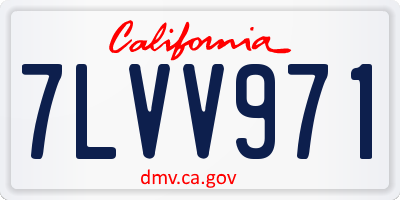 CA license plate 7LVV971