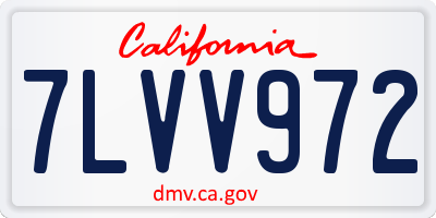 CA license plate 7LVV972