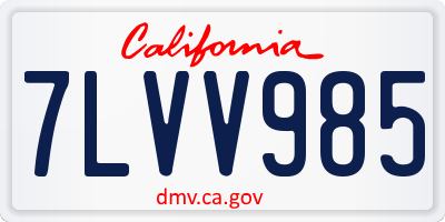CA license plate 7LVV985