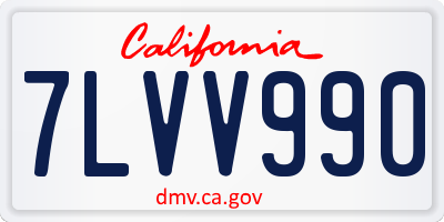 CA license plate 7LVV990