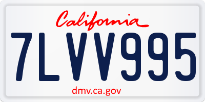CA license plate 7LVV995