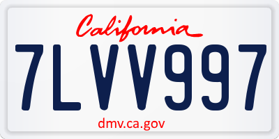 CA license plate 7LVV997