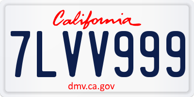 CA license plate 7LVV999