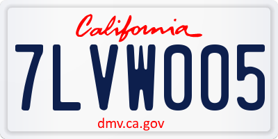 CA license plate 7LVW005