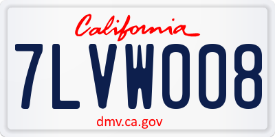 CA license plate 7LVW008