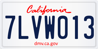CA license plate 7LVW013