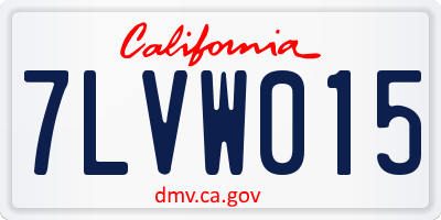CA license plate 7LVW015