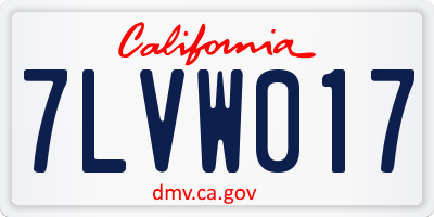 CA license plate 7LVW017