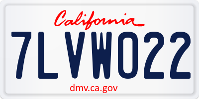 CA license plate 7LVW022