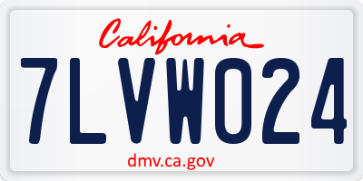CA license plate 7LVW024
