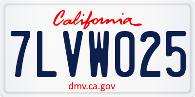 CA license plate 7LVW025