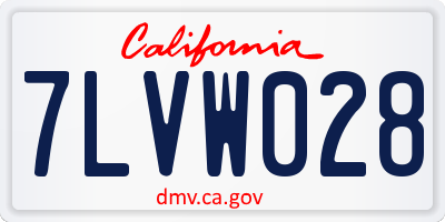 CA license plate 7LVW028