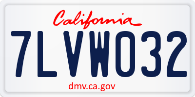 CA license plate 7LVW032